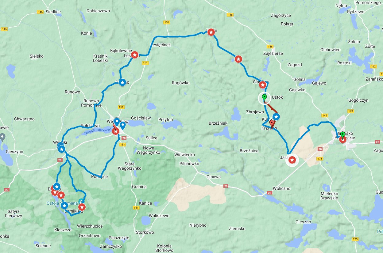POMORZE ZACHODNIE - trasa GPS - Węgorzyno - Drawsko Pomorskie