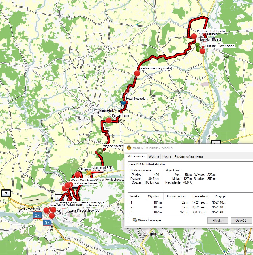 mapa pultusk modlin